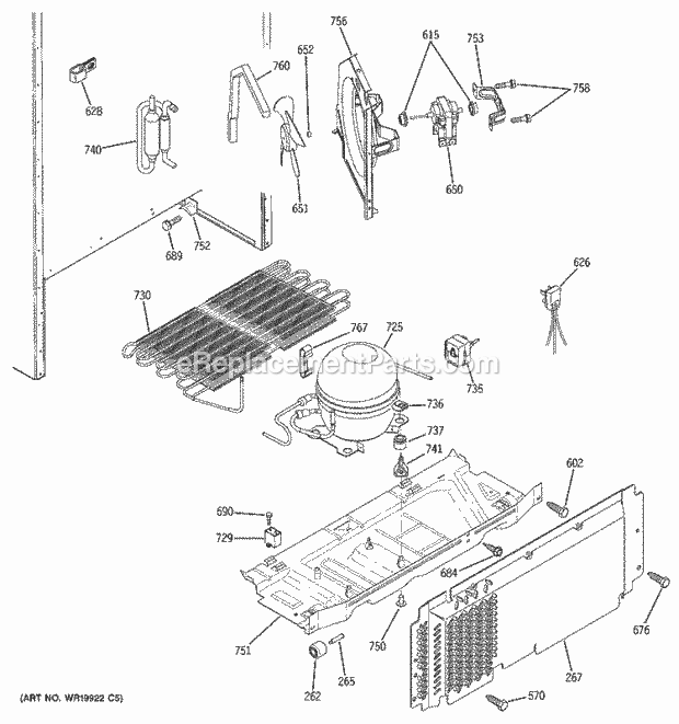 GE DTS18ICSPRWW Refrigerator Unit Parts Diagram