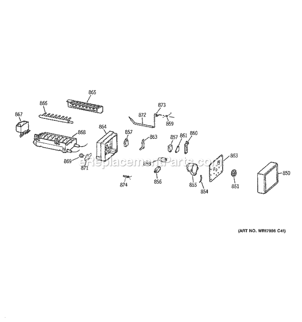 GE DTS18ICSURWW Refrigerator Ice Maker Diagram