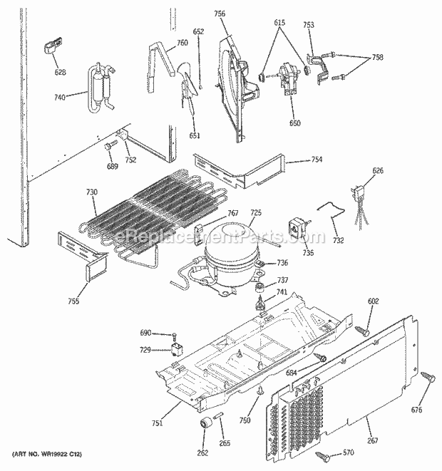 GE DTS18ICSURWW Refrigerator Unit Parts Diagram