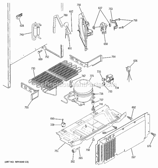 GE DTS18ZBRBRWW Refrigerator Unit Parts Diagram