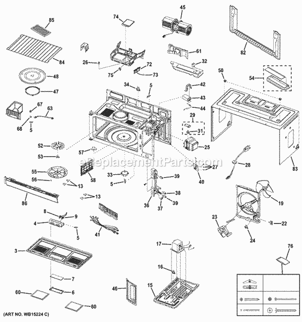 GE DVM7195EF1ES Oven Cavity Parts Diagram