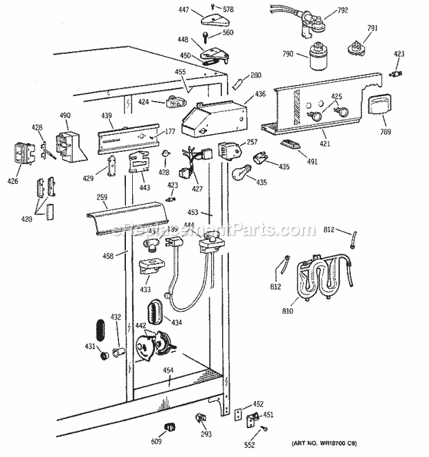 GE ERS2022DACC Refrigerator Fresh Food Section Diagram