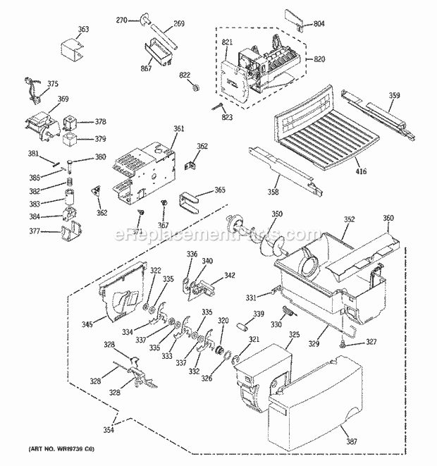 GE ESH22JFWABB Refrigerator W Series Ice Maker & Dispenser Diagram