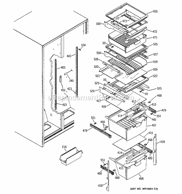 GE ESH22XGPBCC Refrigerator Page L Diagram