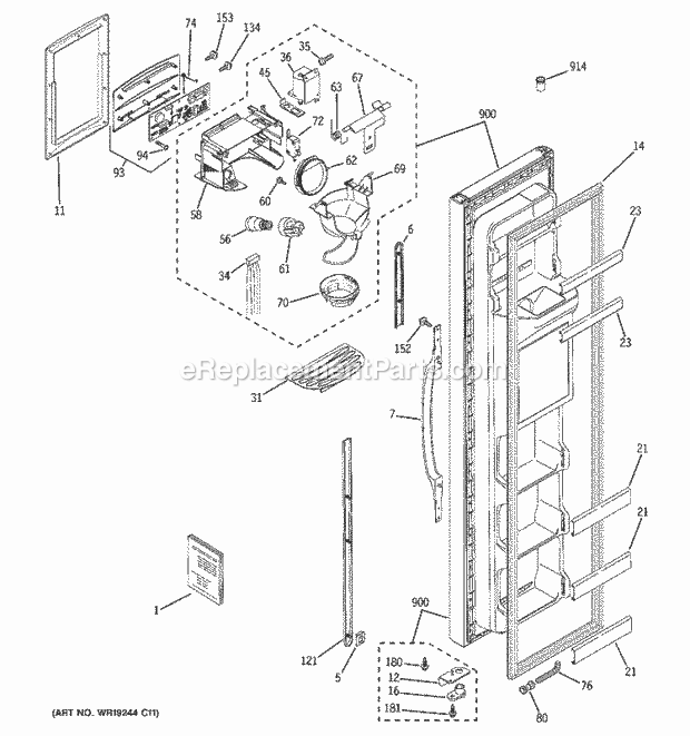 GE ESH22XGPBWW Refrigerator Page B Diagram