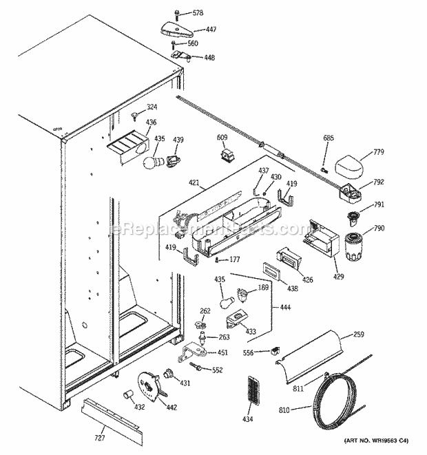 GE ESH22XGREWW Refrigerator Fresh Food Section Diagram