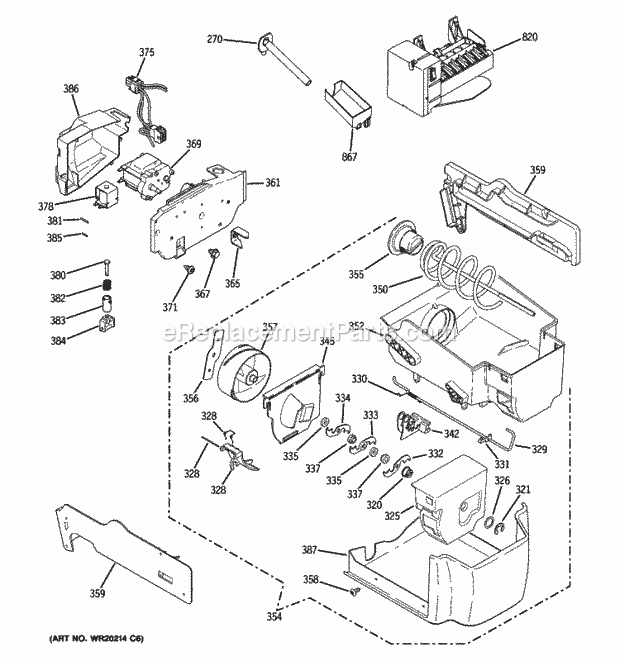 GE ESHF5MGXBEWW Ice Maker & Dispenser Diagram