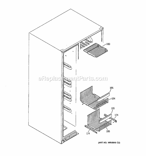 GE ESS25LSPABS Refrigerator Freezer Shelves Diagram