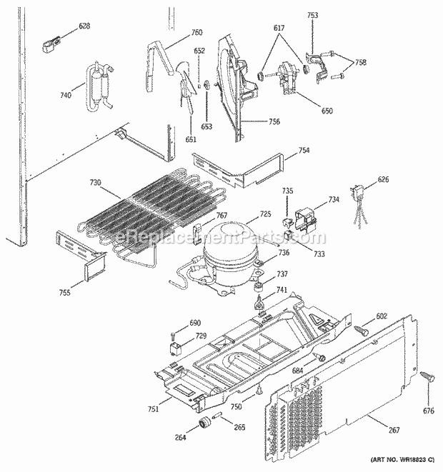 GE ETS19XBMCRBB Refrigerator Unit Parts Diagram