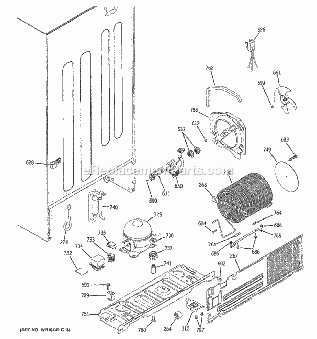 GE ETS22SBSCRSS Refrigerator S Series Unit Parts Diagram