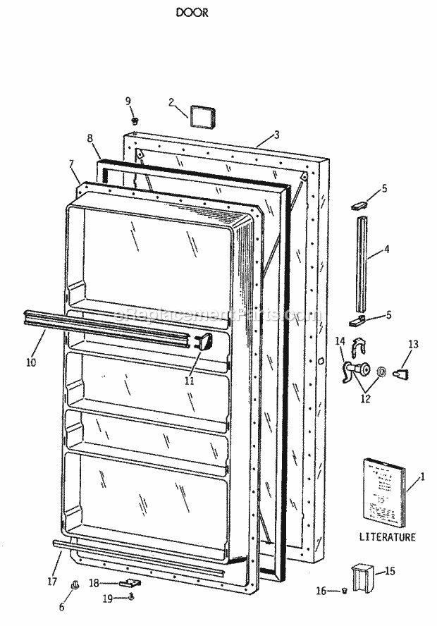 GE FF16DSDRWH Refrigerator Door Diagram