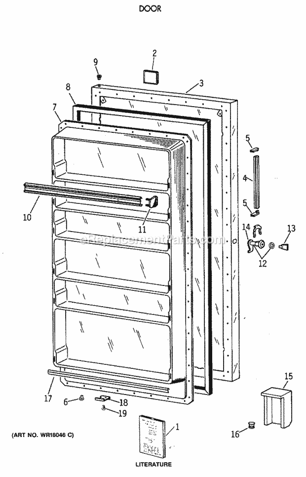 GE FP21DSBRWH Refrigerator Door Diagram