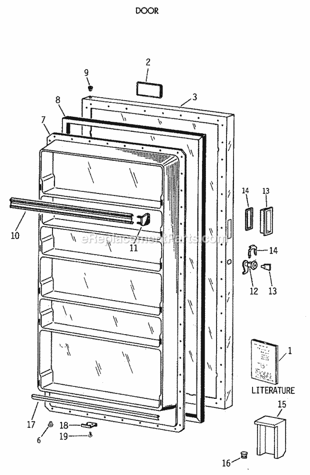 GE FP9SSERWH Refrigerator Door Diagram
