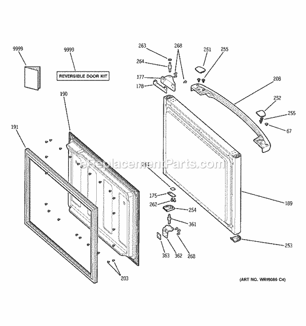 GE GBS18HBRACC Refrigerator Freezer Door Diagram