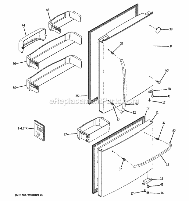 GE GBSC3HBYARWW Doors Diagram