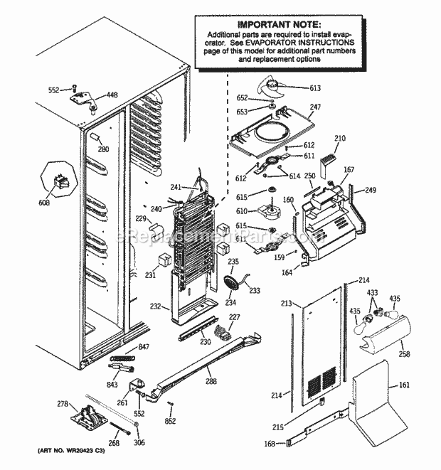 GE GCE21LGWHFWW Freezer Section Diagram