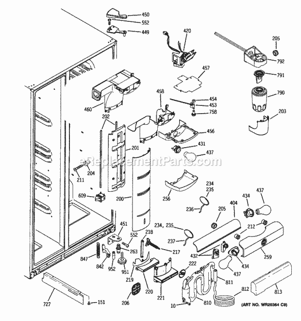 GE GCE21MGTIFWW Fresh Food Section Diagram