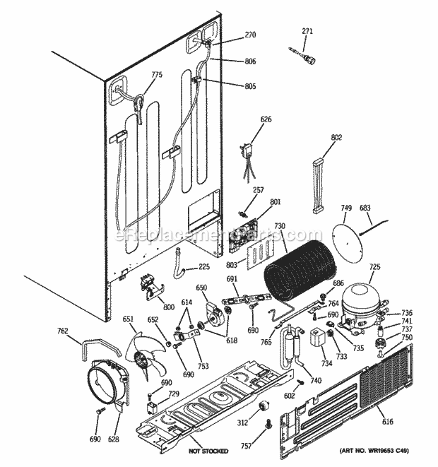 GE GCE21MGTIFWW Sealed System & Mother Board Diagram