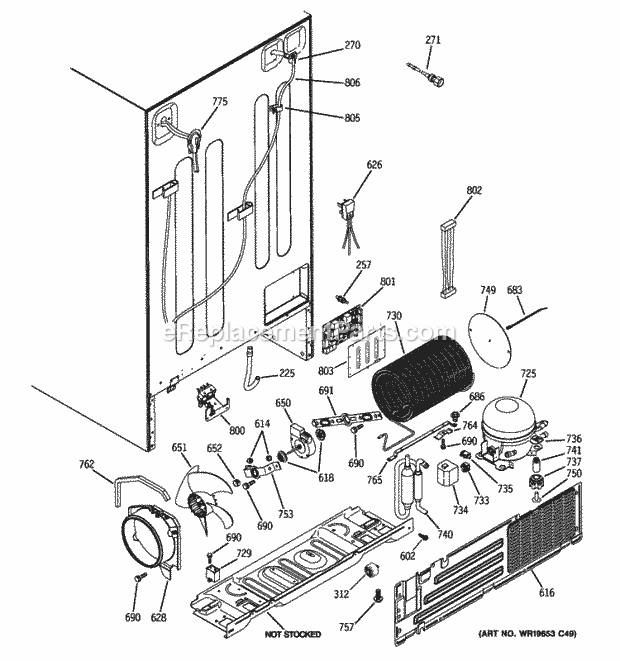 GE GCE21MGTJFWW Sealed System & Mother Board Diagram