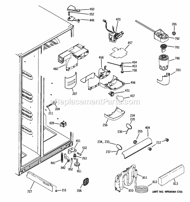 GE GCE23LGTIFAV Fresh Food Section Diagram