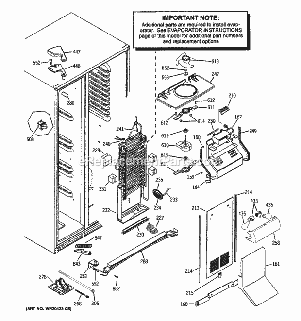 GE GCE23LGTJFAV Freezer Section Diagram