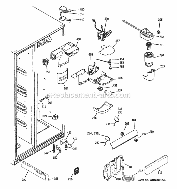 GE GCE23LGTJFBG Fresh Food Section Diagram