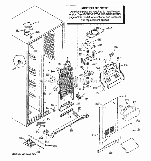 GE GCG21YESAFSS Refrigerator Freezer Section Diagram