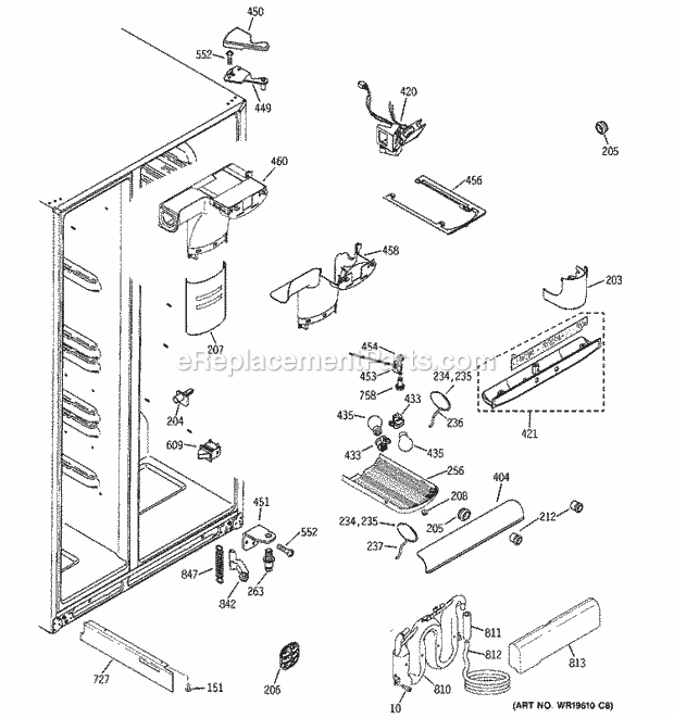 GE GCG21YESAFWW Refrigerator Fresh Food Section Diagram