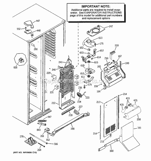 GE GCG21YESBFBB Refrigerator Freezer Section Diagram