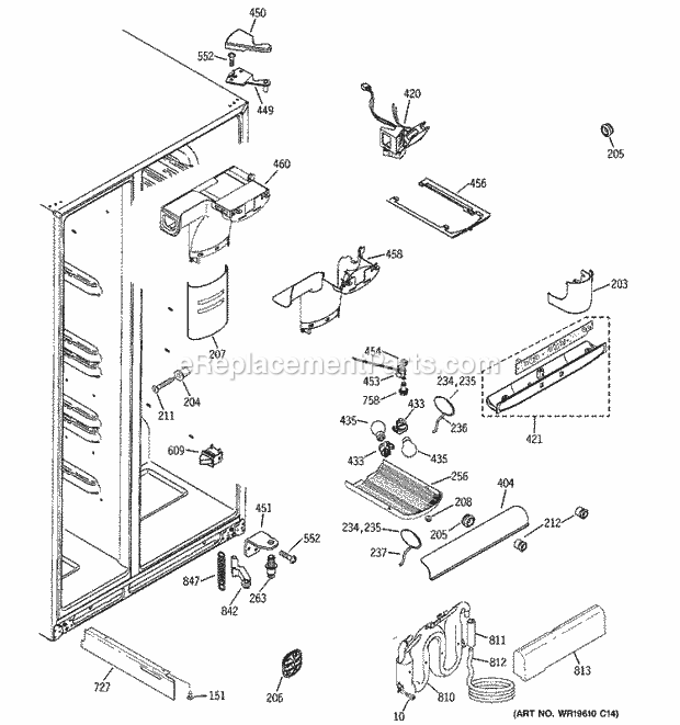 GE GCG21YESBFBB Refrigerator Fresh Food Section Diagram