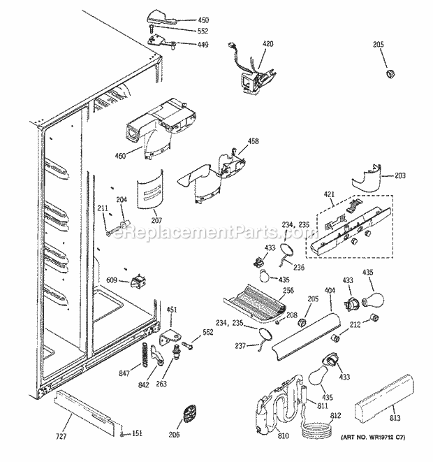 GE GCG23YESBFWW Refrigerator Fresh Food Section Diagram