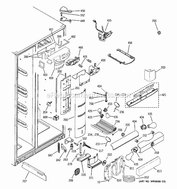 GE GCK23LCNCFCC Refrigerator Fresh Food Section Diagram