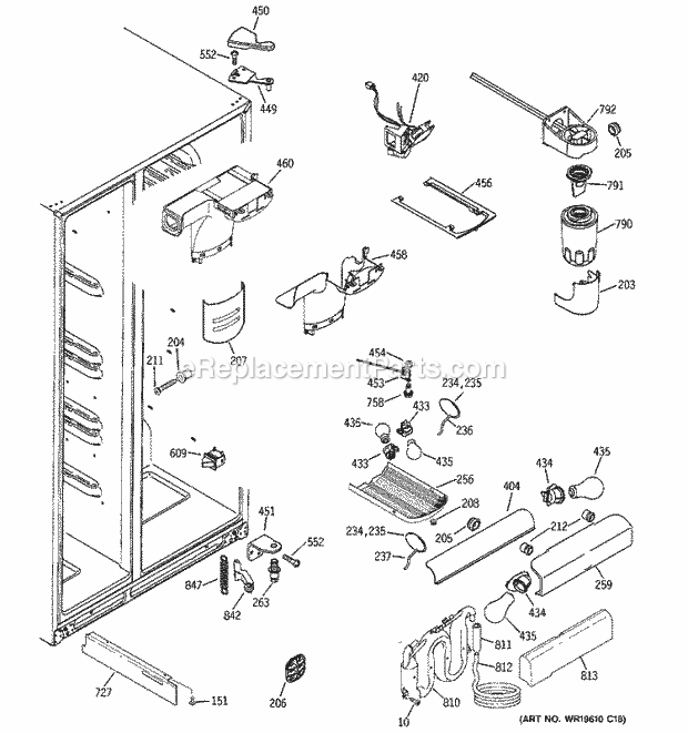 GE GCL22QGTASV Refrigerator Fresh Food Section Diagram