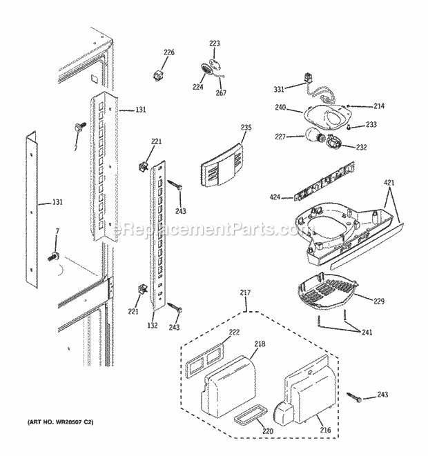 GE GFSF2HCYHBB Fresh Food Section Diagram