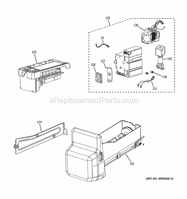 GE GFSS6KKYESS Ice Maker & Dispenser Diagram