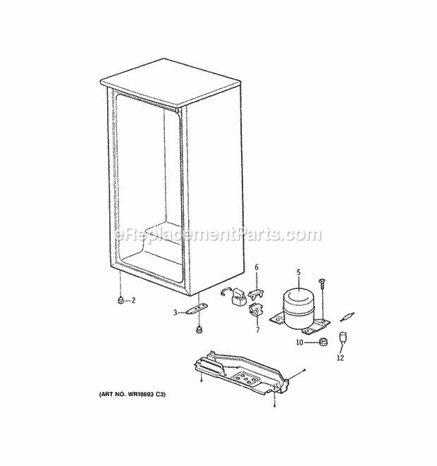 GE GMR04AAMABB Refrigerator Unit Parts Diagram