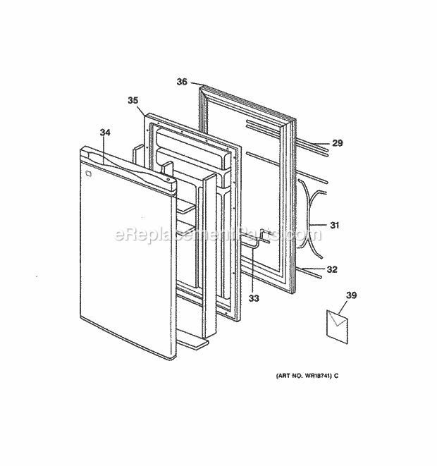 GE GMR04AAMAWW Refrigerator Door Diagram