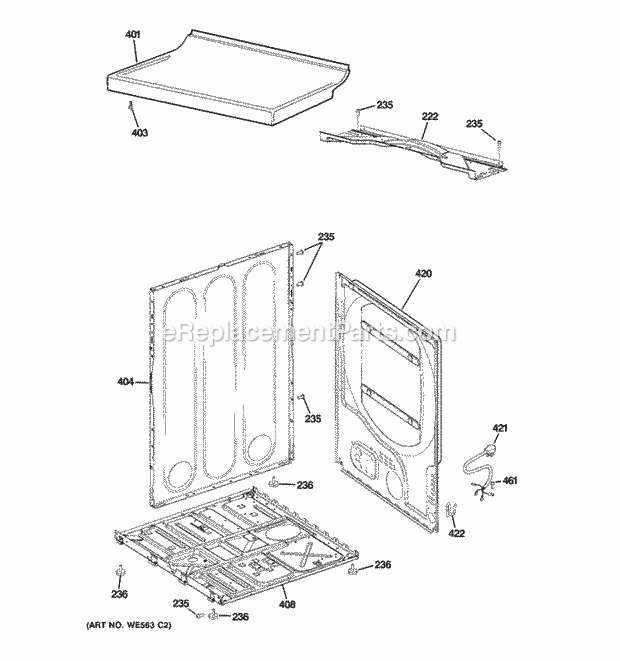 GE GRDN510GM2WS Cabinet Diagram