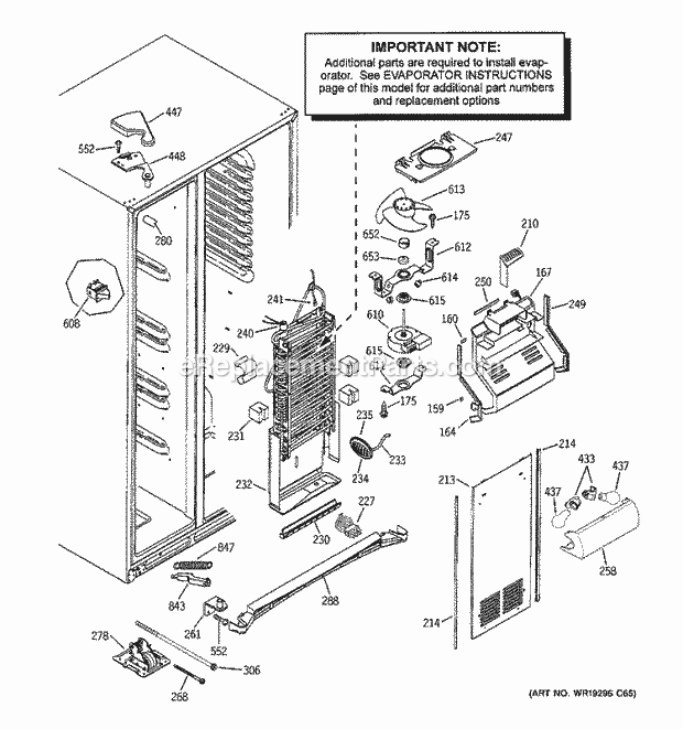 GE GSC22KGRCBB Refrigerator Freezer Section Diagram