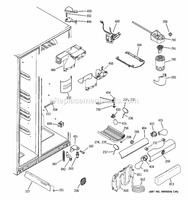 GE GSC22QGTAWW Refrigerator Fresh Food Section Diagram