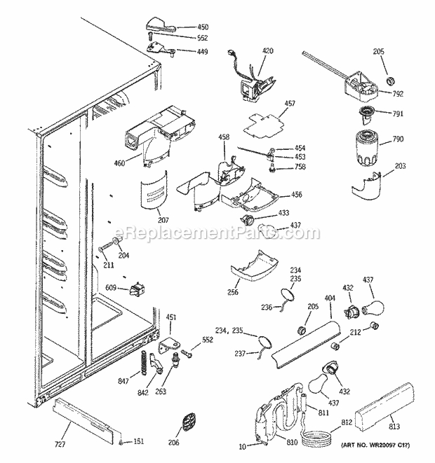 GE GSC23KSTESS Refrigerator Fresh Food Section Diagram