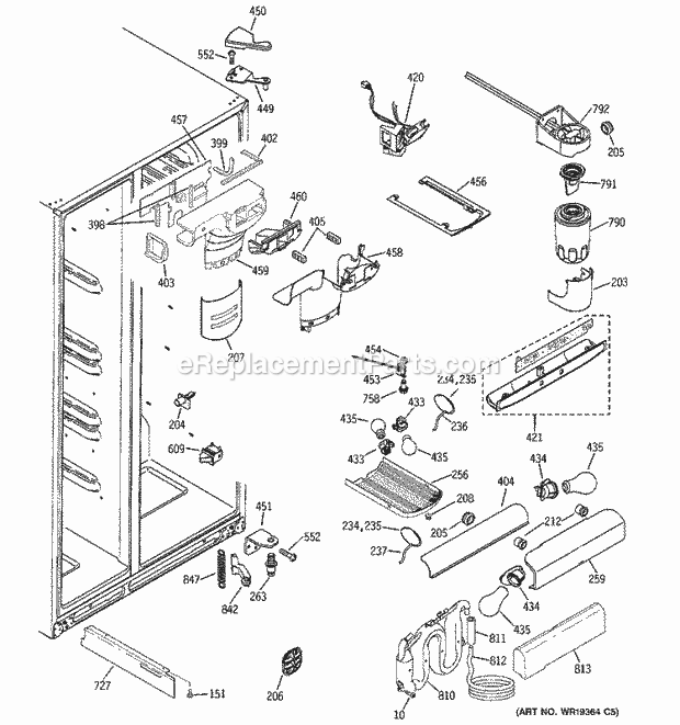 GE GSC23LGQABB Refrigerator Fresh Food Section Diagram