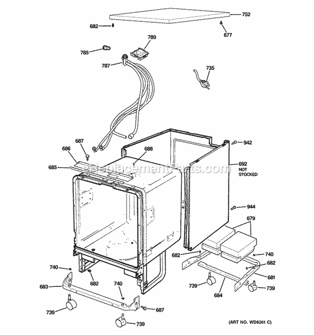 GE GSC3500D00BB Cabinet & Exterior Parts Diagram