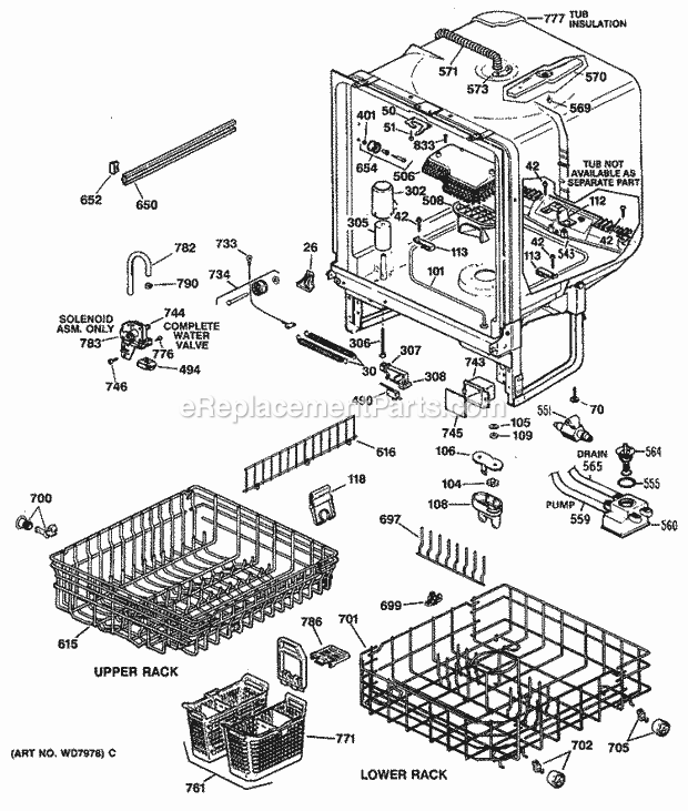 GE GSD1410T60AA Dishwasher Page C Diagram