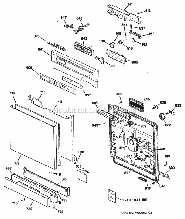 GE GSD4220X65BB Dishwasher Page C Diagram