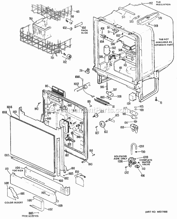 GE GSD600G-02 Dishwasher Section Diagram