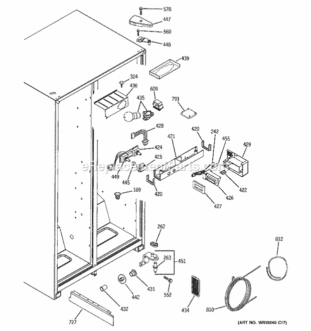 GE GSG22KEPAFBB Refrigerator Fresh Food Section Diagram