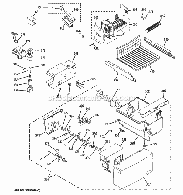 GE GSH25JSBBSS Ice Maker & Dispenser Diagram