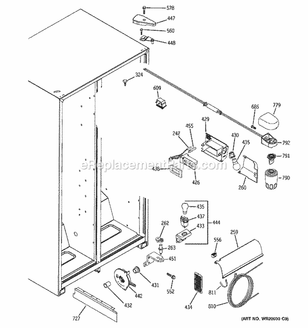 GE GSH25JSTASS Refrigerator Fresh Food Section Diagram