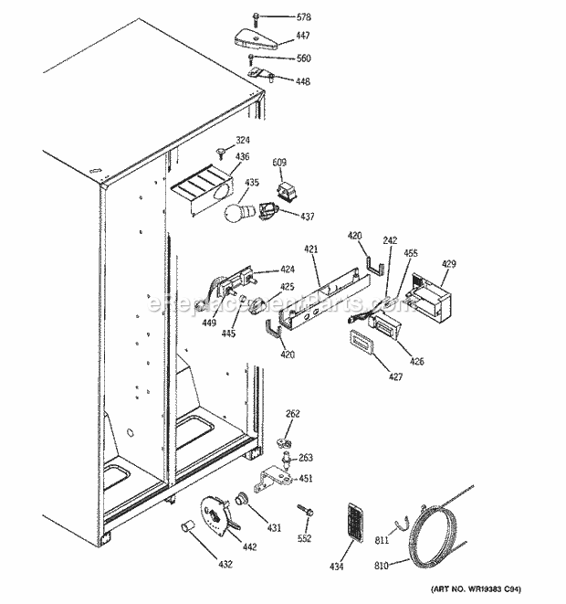 GE GSS20IEPHWW Refrigerator Fresh Food Section Diagram